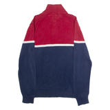 TOMMY HILFIGER Mens Jumper Blue Colourblock 1/4 Zip Tight Knit M