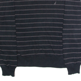NAUTICA Mens Patterned Jumper Black Striped Crew Neck Tight Knit M