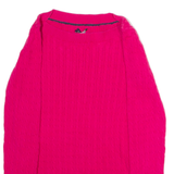 TOMMY HILFIGER Womens Jumper Pink Cable Knit S