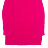 TOMMY HILFIGER Womens Jumper Pink Cable Knit S