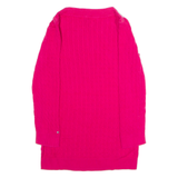 TOMMY HILFIGER Womens Jumper Pink Cable Knit S