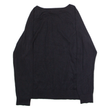 CALVIN KLEIN Mens Patterned Jumper Black Crazy Pattern Crew Neck Tight Knit M