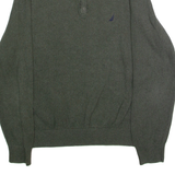 NAUTICA Mens Jumper Green 1/4 Zip Tight Knit M
