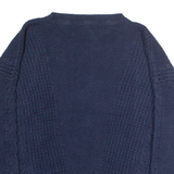 TOMMY HILFIGER Womens Jumper Blue Crew Neck Cable Knit L
