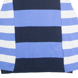 TOMMY HILFIGER Mens Patterned Jumper Blue Striped Crew Neck Tight Knit XL
