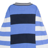 TOMMY HILFIGER Mens Patterned Jumper Blue Striped Crew Neck Tight Knit XL