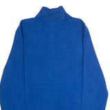 TOMMY HILFIGER Mens Jumper Blue 1/4 Zip Tight Knit L