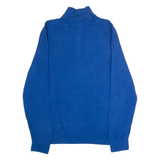 TOMMY HILFIGER Mens Jumper Blue 1/4 Zip Tight Knit L