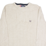 CHAPS Mens Jumper Beige Crew Neck Tight Knit M