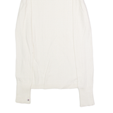 TOMMY HILFIGER Womens Jumper White Roll Neck Cable Knit XS