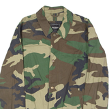 PULL AND BEAR Mens Coach Jacket Green Canvas Camouflage M