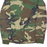 PULL AND BEAR Mens Coach Jacket Green Canvas Camouflage M