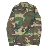 PULL AND BEAR Mens Coach Jacket Green Canvas Camouflage M