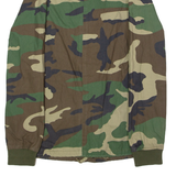 PULL AND BEAR Mens Coach Jacket Green Canvas Camouflage M