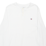 TOMMY HILFIGER Sleepwear Mens T-Shirt White Long Sleeve M