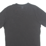 CALVIN KLEIN Mens T-Shirt Black V-Neck M