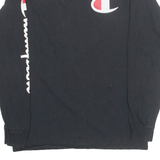 CHAMPION Mens T-Shirt Black Long Sleeve L