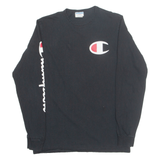CHAMPION Mens T-Shirt Black Long Sleeve L