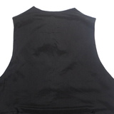 CROWN GATE Mens Waistcoat Black Faux Leather 2XL