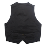 CROWN GATE Mens Waistcoat Black Faux Leather 2XL