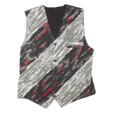 Mens Waistcoat Grey Striped L