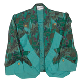 Womens Blazer Jacket Green Crazy Pattern M