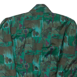 Womens Blazer Jacket Green Crazy Pattern M