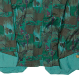 Womens Blazer Jacket Green Crazy Pattern M