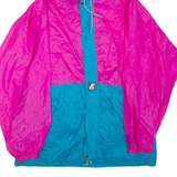 K-WAY Womens Rain Jacket Pink Hooded Colourblock M