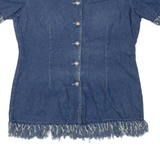 MODESARA Short Sleeved Womens Denim Jacket Blue XL