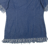 MODESARA Short Sleeved Womens Denim Jacket Blue XL