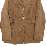 Belted Womens Jacket Brown Leather XS