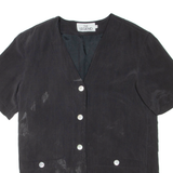 THE LEGEND Womens Top Black V-Neck L