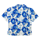 Womens Printed Shirt Blue V-Neck Floral L