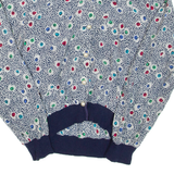 Womens Printed Blouse White V-Neck Long Sleeve Spotted M
