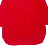 SEVENTY Womens Blouse Red V-Neck 3/4 Sleeve S