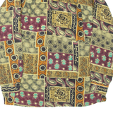 Womens Printed Shirt Orange Collared Long Sleeve Crazy Pattern L