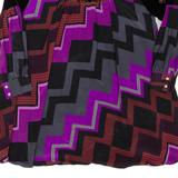 CLARA COUTURE Womens Printed Blouse Black Long Sleeve Crazy Pattern L