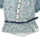 BONAVITO Womens Blouse Top Green Floral S