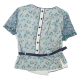 BONAVITO Womens Blouse Top Green Floral S