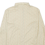 Womens Printed Shirt Beige Collared Long Sleeve Floral M