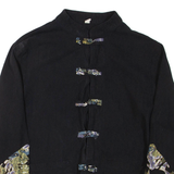 Womens Printed Top Black High Neck Long Sleeve L