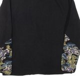 Womens Printed Top Black High Neck Long Sleeve L