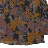 Womens Printed Blouse Brown High Neck Long Sleeve Floral M