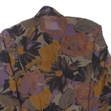 Womens Printed Blouse Brown High Neck Long Sleeve Floral M