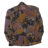 Womens Printed Blouse Brown High Neck Long Sleeve Floral M