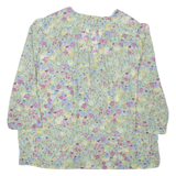 MODIANA Womens Printed Blouse Green V-Neck Long Sleeve Floral UK 20