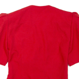 FASHION STYLE Womens Blouse Red V-Neck M