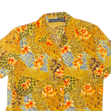 IMPRESSIONS Womens Printed Shirt Orange Collared Floral S
