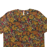NOTATIONS Womens Printed Top Brown Floral M